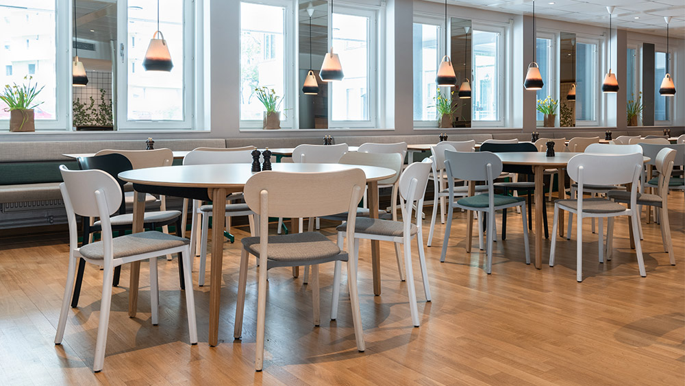 Länsförsäkringar Cafe Europa, sofa Kamon Dinner, folding table Press, Karl Andersson Söner